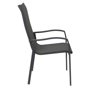 VERONA Dining Armchair Steel Dark Grey/Textilene Grey