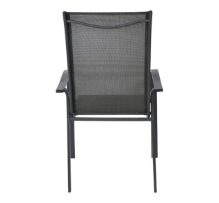 VERONA Dining Armchair Steel Dark Grey/Textilene Grey