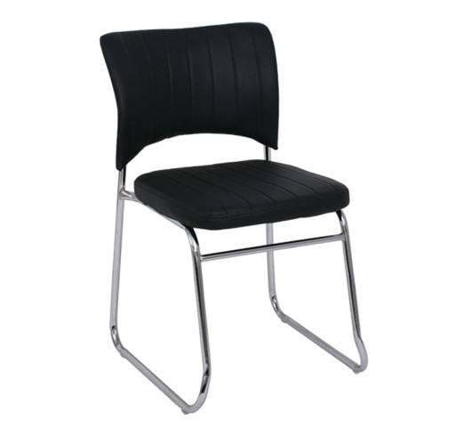 VENUS Chair / Chromed Frame - Black PU