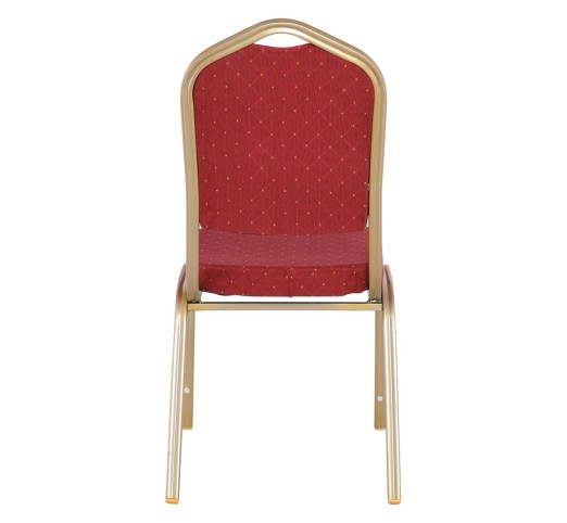 HILTON Καρέκλα Μέταλλο Βαφή Light Gold, Ύφασμα Κόκκινο