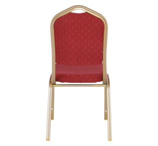 HILTON Banquet chair/Light Gold Metal Frame/Red Fabric