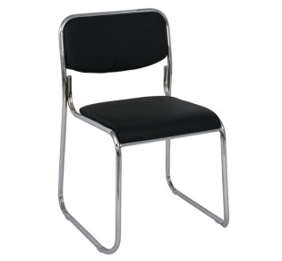 CAMPUS-W Chair/Chromed Frame/Black Pu 2