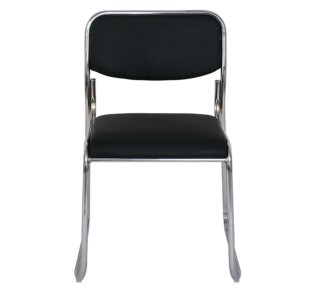 CAMPUS-W Chair/Chromed Frame/Black Pu