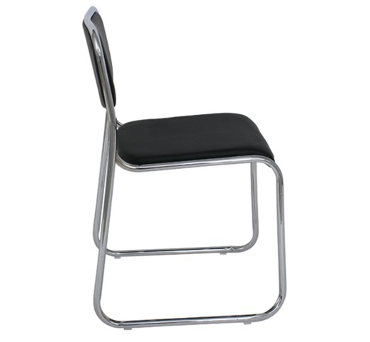 CAMPUS-W Chair/Chromed Frame/Black Pu
