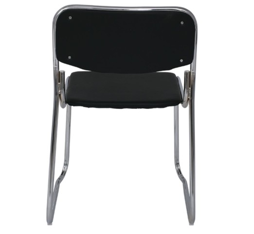CAMPUS-W Chair/Chromed Frame/Black Pu