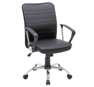 BF3450 Office Armchair / Chromed Base - PVC Black