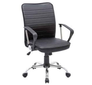 BF3450 Office Armchair / Chromed Base - PVC Black
