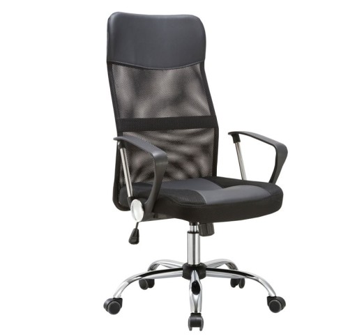 BF2400-PVC Manager Armchair Chromed Base/Pvc&Mesh Black