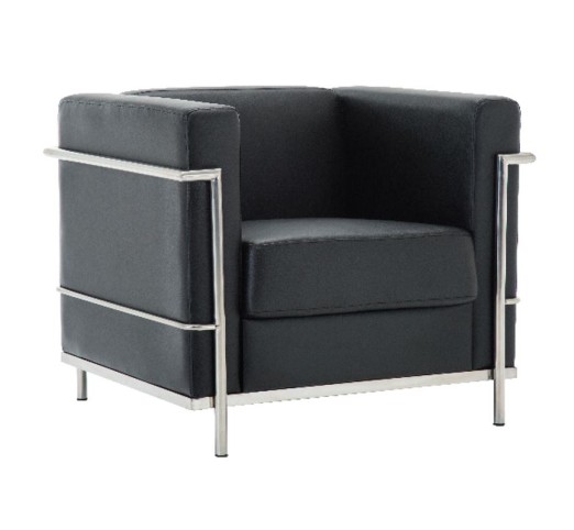 GENOVA Armchair Inox/Black Pu