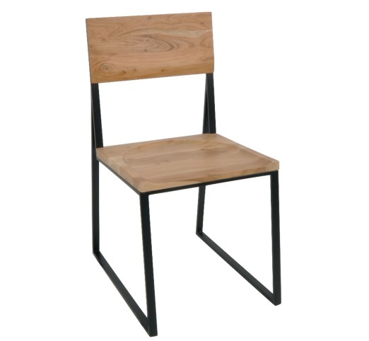 VILLAGE Chair Acacia Natural Finish (Black Paint)