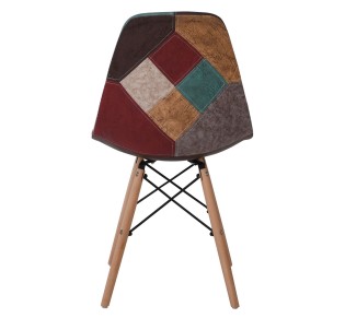 ART Wood Chair PP, Patchwork Fabric Misty Brown