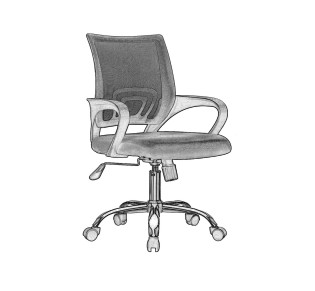 BF2101-F (with relax) Office Armchair Chrome/Grey-Black Mesh (1pc)