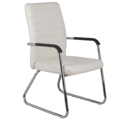 COLLET Visitor Armchair/Chromed Frame/Cream Pu
