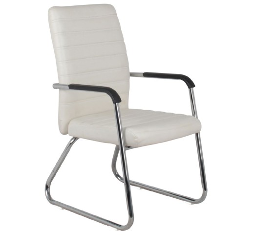 COLLET Visitor Armchair/Chromed Frame/Cream Pu
