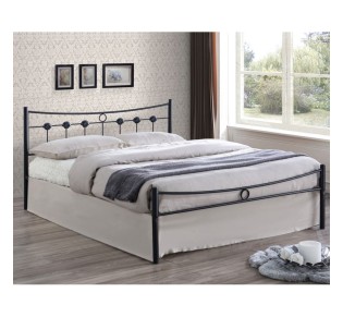 DUGAN Κρεβάτι Διπλό, για Στρώμα 140x190cm, Μέταλλο Βαφή Μαύρo
