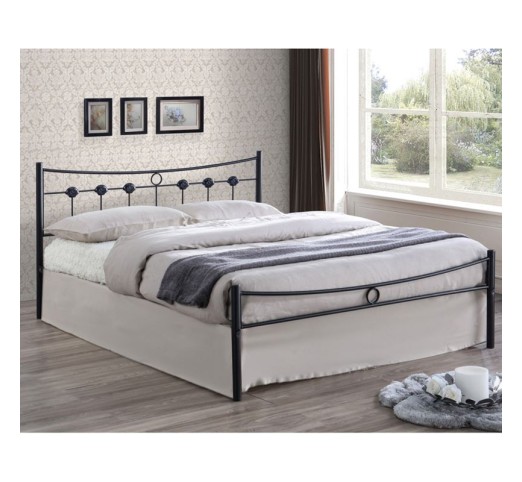 DUGAN Bed 140x190 Black Paint Metal