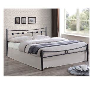 DUGAN Κρεβάτι Διπλό, για Στρώμα 140x190cm, Μέταλλο Βαφή Μαύρo