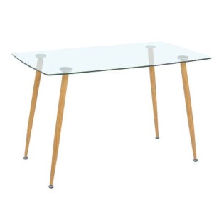 ROBY Table 120x70cm Metal Natural Paint/Glass
