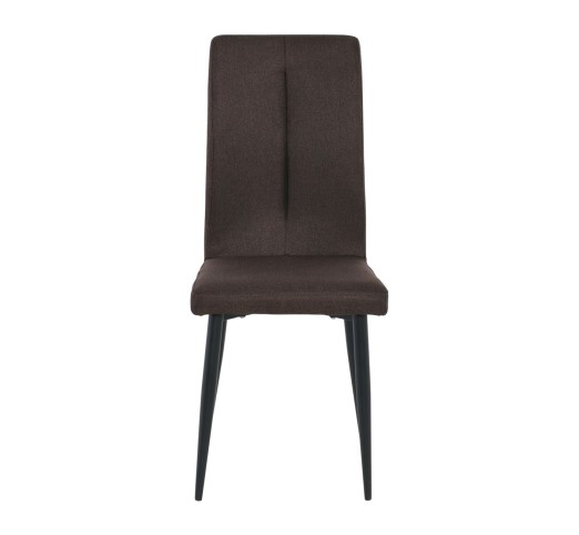 ΜΙΝΑ Chair Black Metal/Dark Brown Fabric