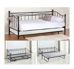 MARIN Daybed 90x190cm (+Extension 85x185cm) Metal Black 2