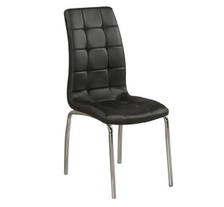 MELVA Chair / Metal Chrome - PU Black