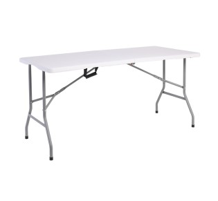 BLOW-R Τραπέζι Συνεδρίου - Catering Πτυσσόμενο Βαλίτσα 152x70cm / Μέταλλο Γκρι - HDPE Άσπρο 35mm 2