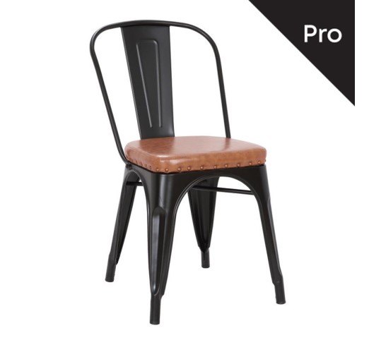 RELIX Καρέκλα-Pro / Μέταλλο Βαφή Μαύρο Matte - PU Camel