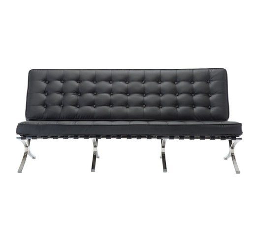 BARCELONA Type 3-Seater Sofa Black Pu