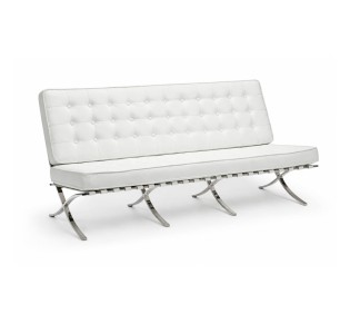 BARCELONA Type 3-Seater Sofa White Pu