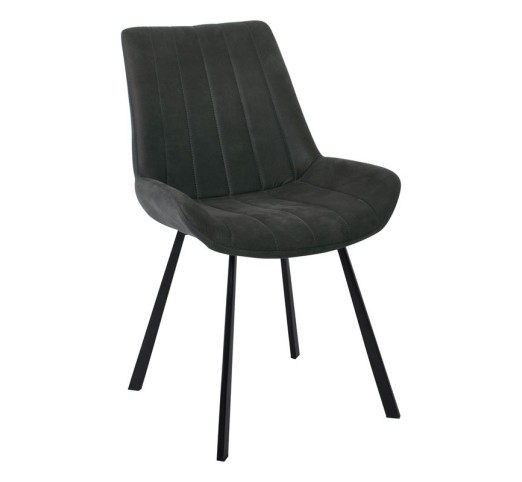MATT Chair Black Metal/Suede Dark Grey Fabric