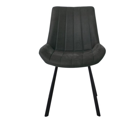 MATT Chair Black Metal/Suede Dark Grey Fabric
