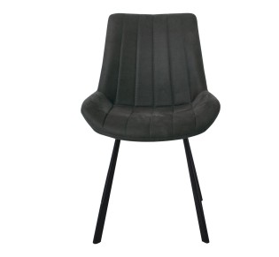 MATT Chair Black Metal/Suede Dark Grey Fabric
