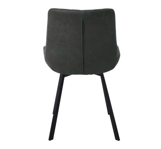 MATT Καρέκλα Tραπεζαρίας Μέταλλο Βαφή Μαύρο, Ύφασμα Suede Ανθρακί