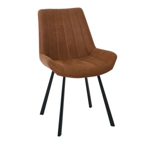 MATT Chair Black Metal/Suede Brown Fabric