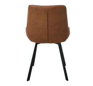 MATT Chair Black Metal/Suede Brown Fabric