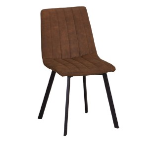 BETTY Chair Black Metal/Suede Brown Fabric