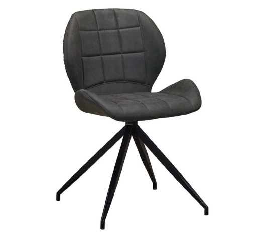 NORMA Chair Black Metal/Suede Dark Grey Fabric
