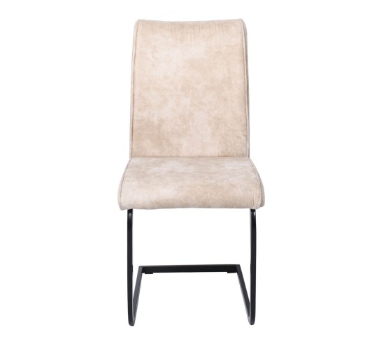 TORY Chair Black Metal/Suede Beige Fabric