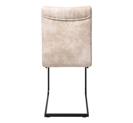 TORY Chair Black Metal/Suede Beige Fabric