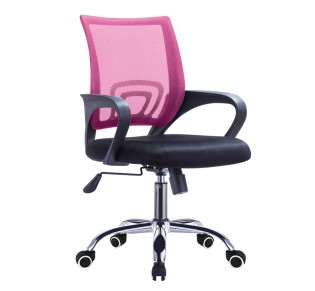 BF2101-F (with relax) Office Chair Chrome/Pink-Black Mesh (1pc) 2