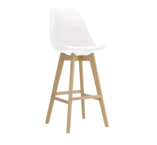 MARTIN Bar Stool PP White (assembled cushion)
