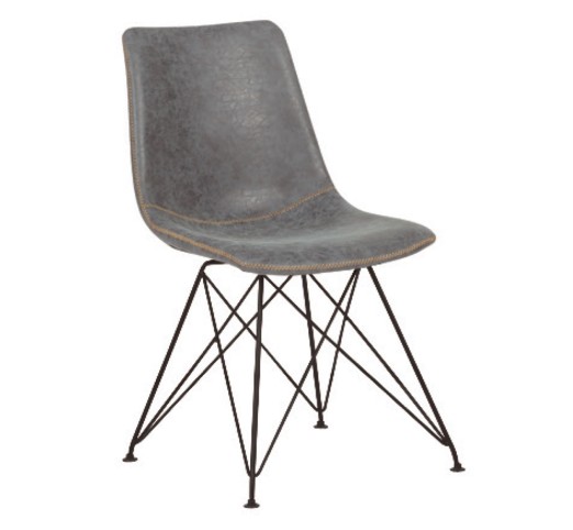 PANTON Chair Black Metal/Pu Vintage Grey