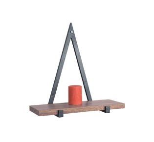 WALL Shelf Acacia Natural Finish (Black Paint)