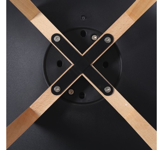 MARTIN Καρέκλα Τραπεζαρίας Κουζίνας, Metal Cross Ξύλο, ΡΡ Μαύρο, Αμοντάριστη Ταπετσαρία