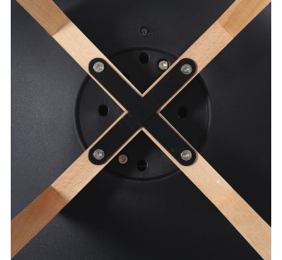 MARTIN Καρέκλα Τραπεζαρίας Κουζίνας, Metal Cross Ξύλο, ΡΡ Μαύρο, Αμοντάριστη Ταπετσαρία