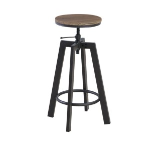 YORK BAR Stool Metal Dark Brown/Walnut