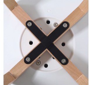 MARTIN Kαρέκλα Τραπεζαρίας Κουζίνας, Metal Cross Ξύλο, PP Άσπρο, Αμοντάριστη Ταπετσαρία