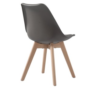 MARTIN Καρέκλα Τραπεζαρίας Metal Cross Ξύλο, PP Sand Beige, Αμοντάριστη Ταπετσαρία