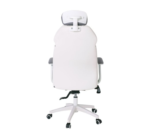 BF8300 Πολυθρόνα Γραφείου Διευθυντή, Microfiber Γκρι PU Άσπρο