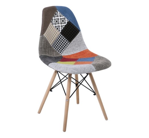 ART Wood Chair PP, Patchwork Fabric